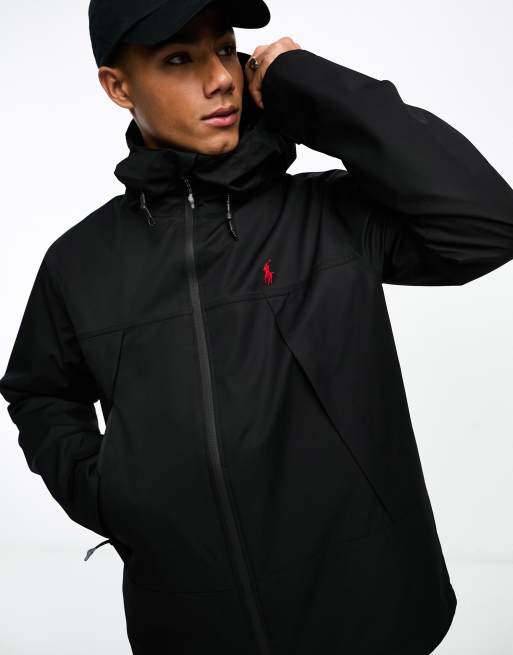 Polo Ralph Lauren – Eastland – Svart fodrad vindjacka med huva och klassisk logga