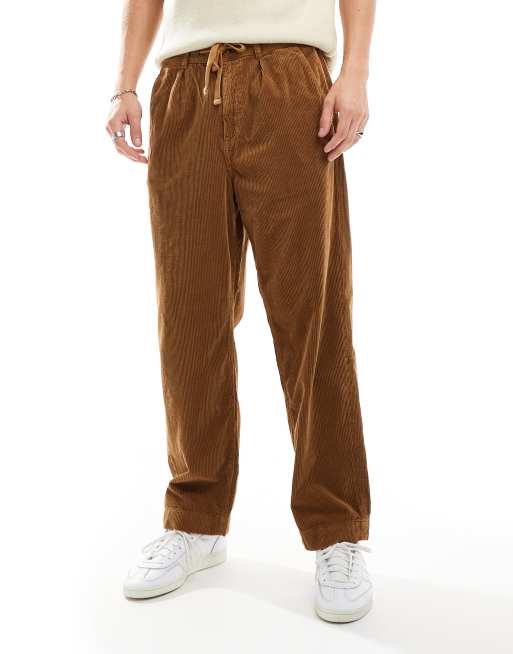 Polo Ralph Lauren Easy Pantalon droit plisse en velours cotele Fauve