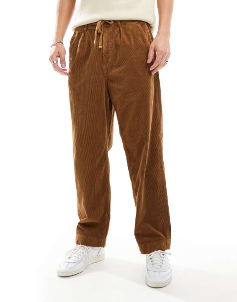 Polo Ralph Lauren Easy pleated straight cord trousers in tan - view 1