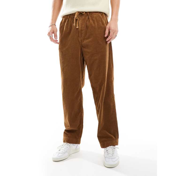 Polo Ralph Lauren Easy pleated straight cord trousers in tan | ASOS