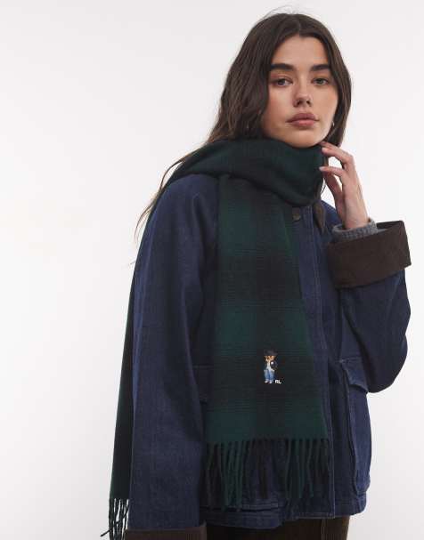 Polo Ralph Lauren écharpe à imprimé tartan de fêtes vert foncé - view 1