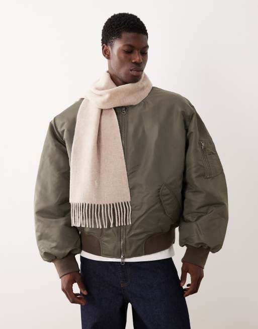Polo Ralph Lauren - Écharpe classique réversible en laine vierge - Taupe/crème
