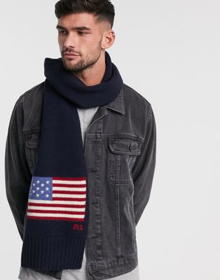 Polo Ralph Lauren - Écharpe en laine avec motif drapeau des Etats-Unis | ASOS