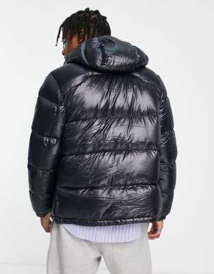 doudoune noir brillant homme