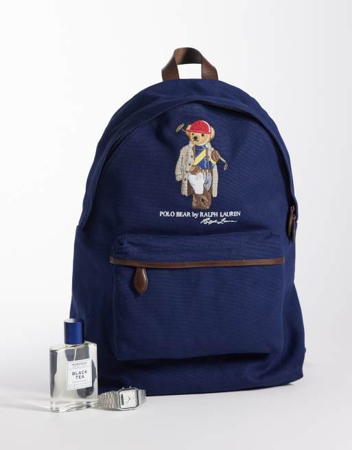 Polo Ralph Lauren embroidered bear backpack in newport navy, 2 of 5