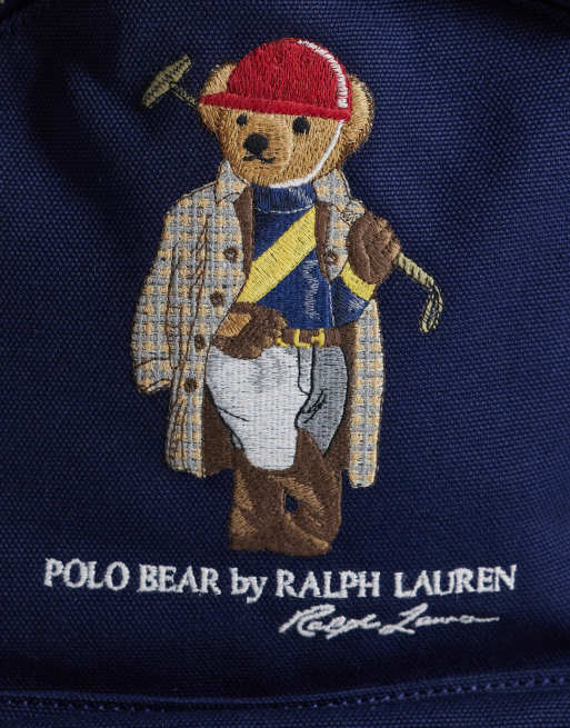 Polo Ralph Lauren embroidered bear backpack in newport navy, 3 of 5