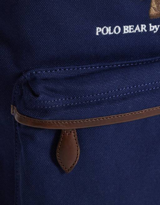 Polo Ralph Lauren embroidered bear backpack in newport navy, 5 of 5