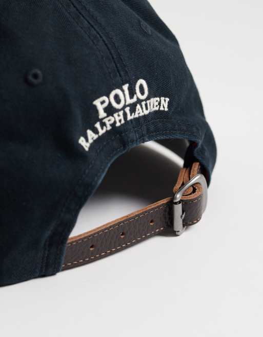 Polo Ralph Lauren embroidered bear baseball cap in austin black, 2 of 3