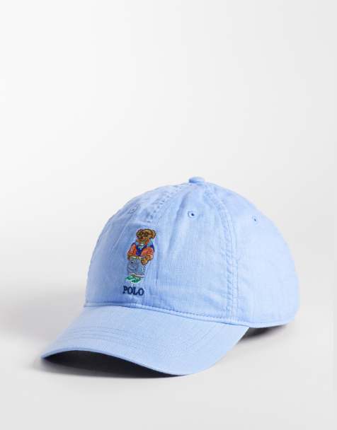 Polo Ralph Lauren embroidered bear baseball cap in austin blue - view 1