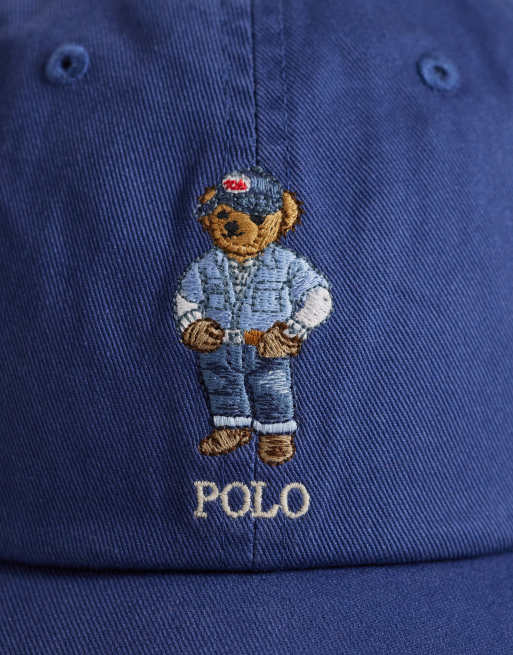 Polo Ralph Lauren embroidered bear baseball cap in light navy, 2 of 3
