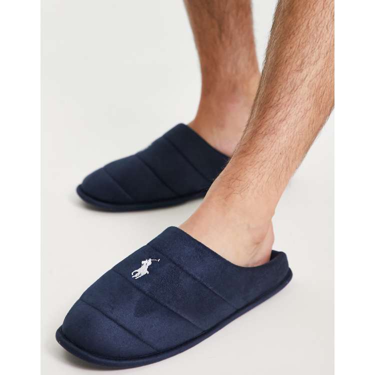 Polo Ralph Lauren emery mule slippers in navy | ASOS