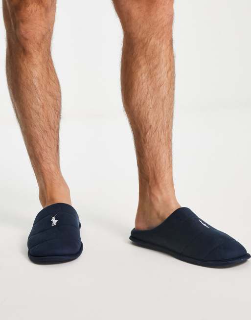 Polo Ralph Lauren emery mule slippers in navy | ASOS