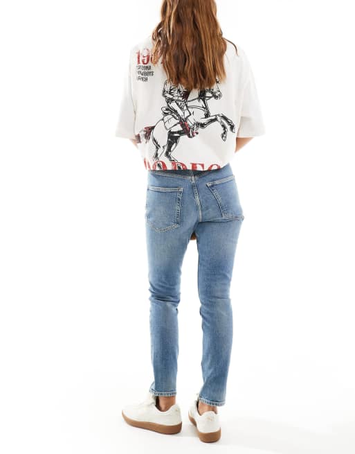 Polo Ralph Lauren – Eng geschnittene Jeans in Blau mit hohem Bund, 2 von 5