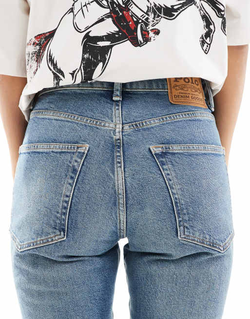 Polo Ralph Lauren – Eng geschnittene Jeans in Blau mit hohem Bund, 4 von 5