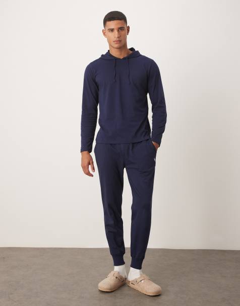 Polo Ralph Lauren - Ensemble à logo emblématique avec top manches longues à capuche et pantalon de jogging - Bleu marine - view 1
