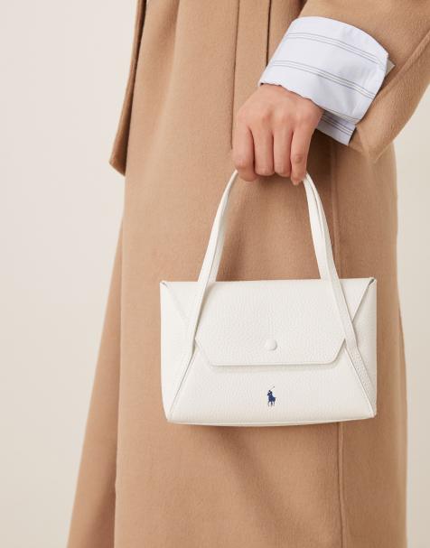 Polo Ralph Lauren envelope leather mini bag in white - view 1