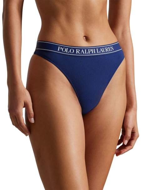 Polo Ralph Lauren essentials bundle 3 pack solid thong in navy in navy - view 1