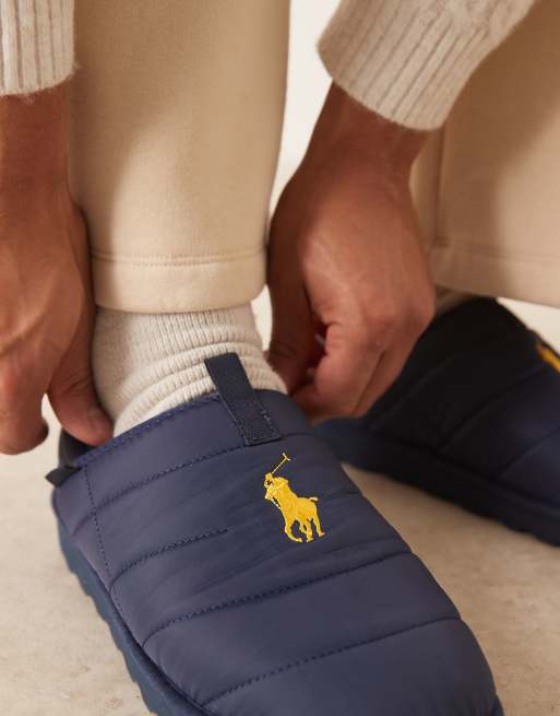 Polo Ralph Lauren - Everett - Gewatteerde pantoffel in marineblauw, 4 van 4