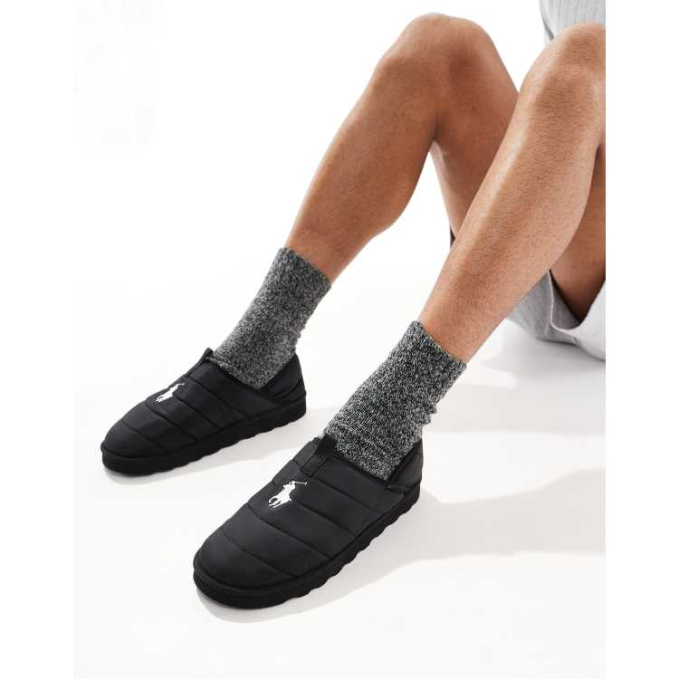 Polo Ralph Lauren Everett Pantofole nere con logo ASOS