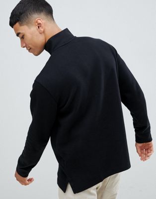 polo ralph lauren half zip cotton knit jumper with multi player logo in black
