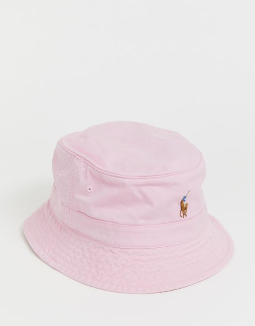 Polo Ralph Lauren Exclusive to Asos multi player logo bucket hat in light pink