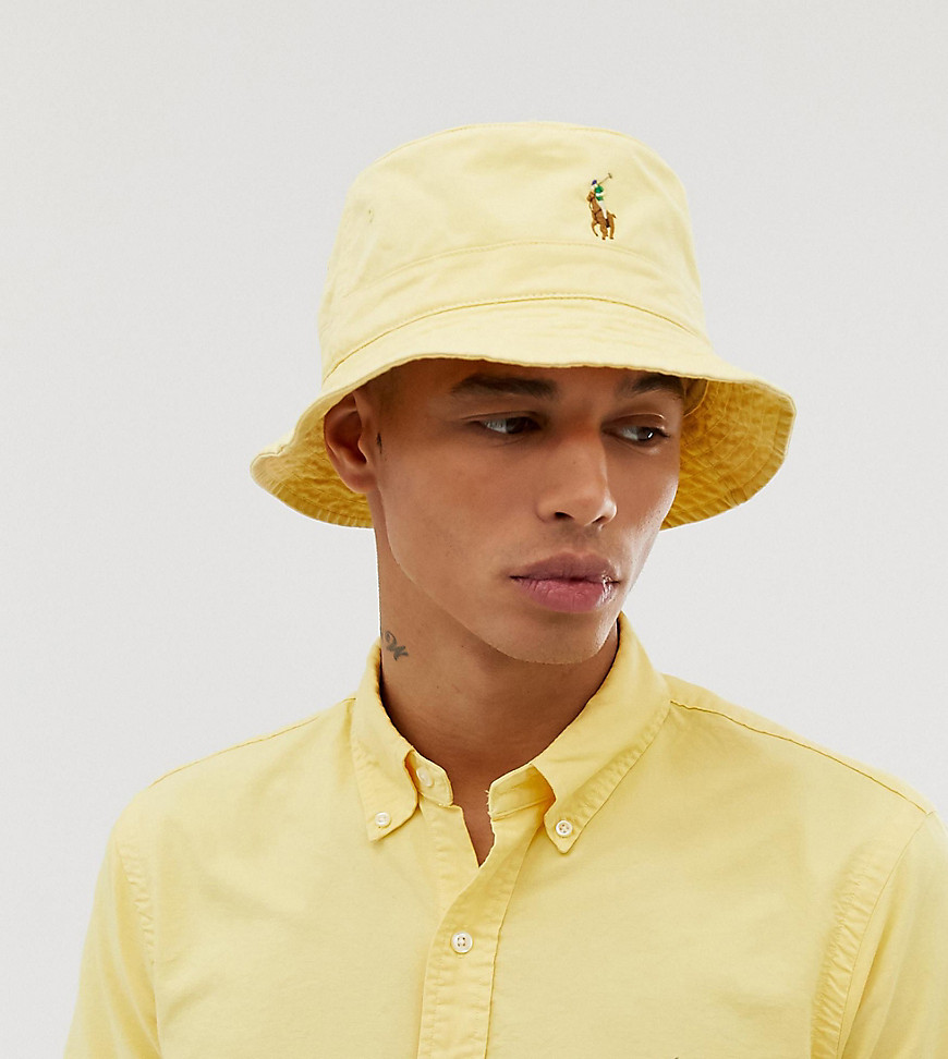 Polo Ralph Lauren Exclusive To Asos Multi Player Logo Bucket Hat In Yellow
