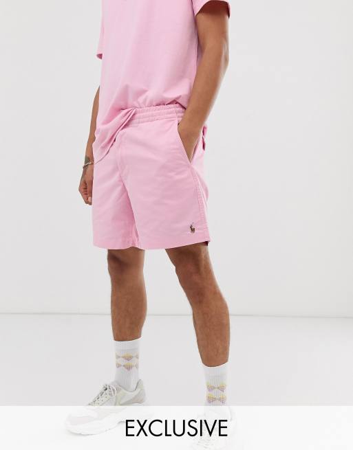 Polo Ralph Lauren Exclusive to Asos multi player logo prepster shorts in light pink