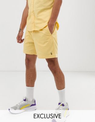 Polo Ralph Lauren Exclusive to Asos multi player logo prepster shorts in yellow
