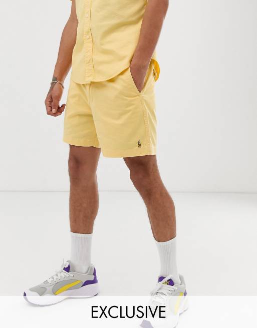 Polo Ralph Lauren Exclusive to Asos multi player logo prepster shorts in yellow