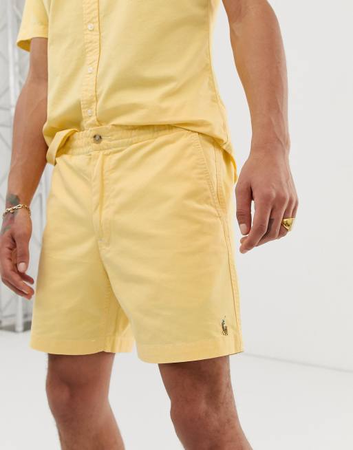 Polo Ralph Lauren Exclusive to Asos multi player logo prepster shorts in yellow