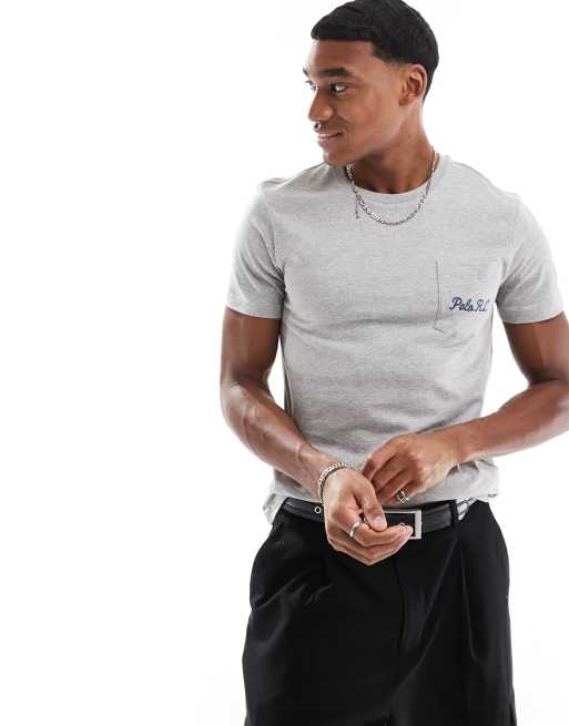 Polo Ralph Lauren explorer bear back print t-shirt in grey