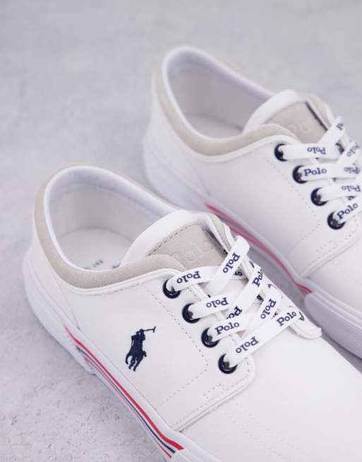 Polo Ralph Lauren faxon canvas sneakers in white with pony logo | ASOS