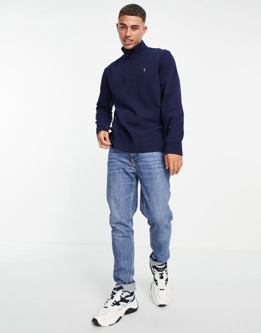 Polo Ralph Lauren - Felpa blu navy con logo iconico e zip corta, 2 di 4