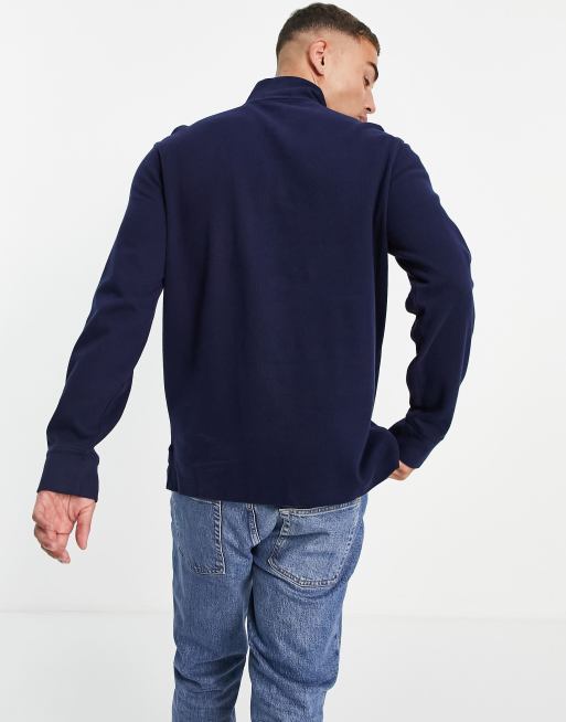 Polo Ralph Lauren - Felpa blu navy con logo iconico e zip corta, 4 di 4