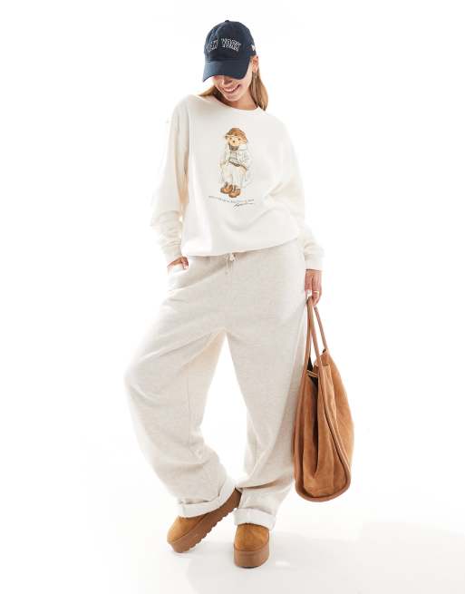 Polo Ralph Lauren - Felpa color crema con logo dell'orsetto