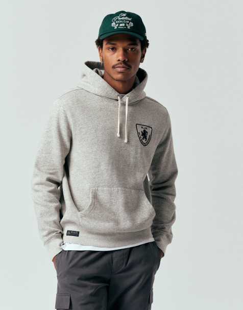 Polo Ralph Lauren - Felpa con cappuccio classica in pile oversize grigio mélange con logo sportivo - view 1