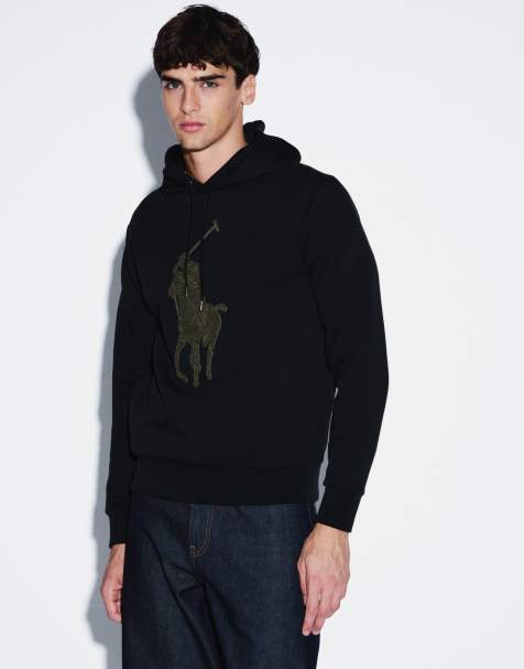 Polo Ralph Lauren felpa con cappuccio double knit nera - view 1