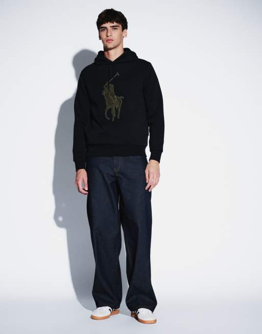Polo Ralph Lauren felpa con cappuccio double knit nera, 2 di 5