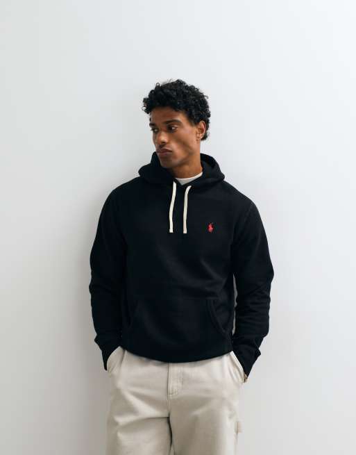 Polo Ralph Lauren - Felpa con cappuccio in pile nera con logo, 2 di 5