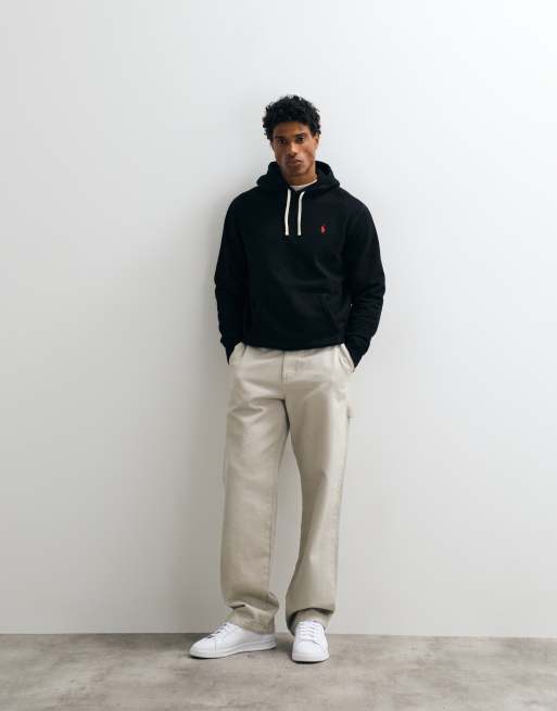 Polo Ralph Lauren - Felpa con cappuccio in pile nera con logo, 4 di 5