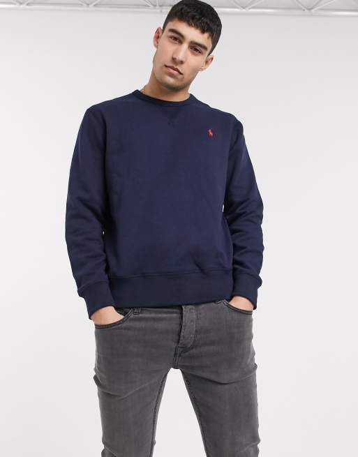 Polo Ralph Lauren - Felpa girocollo blu navy con logo, 4 di 4