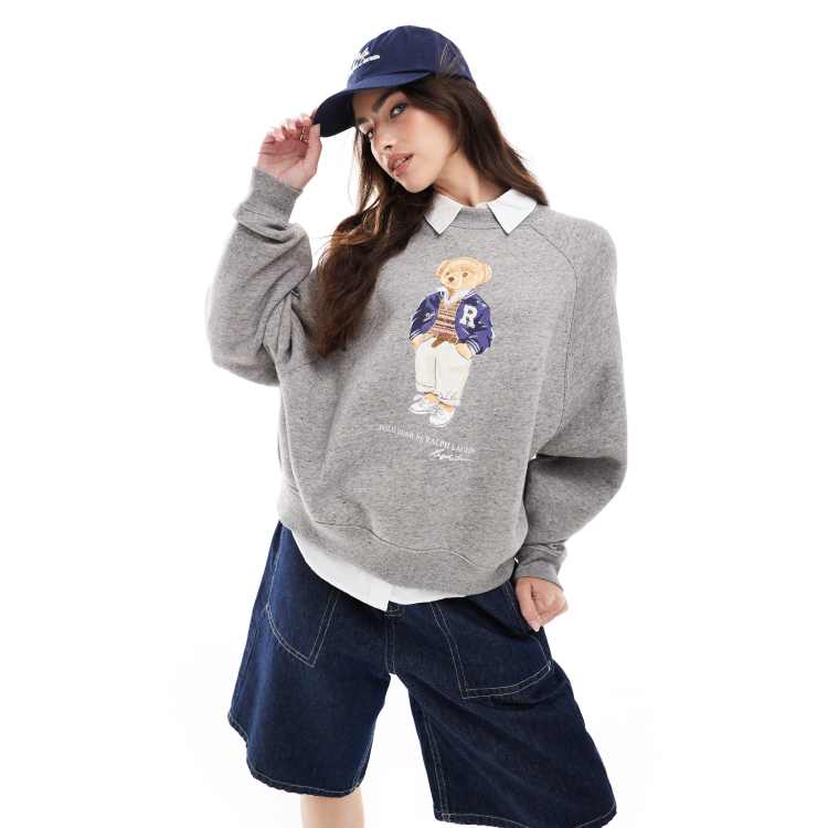 Felpa ralph lauren grigia hot sale