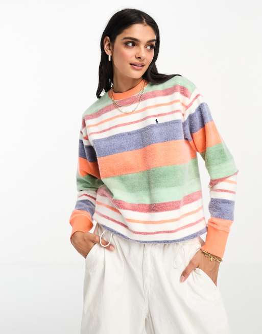 Polo Ralph Lauren - Felpa in pile multicolore con logo iconico a righe