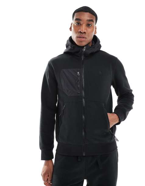 Polo Ralph Lauren - Felpa in pile polar ibrido nera con cappuccio e chiusura con zip in coordinato - view 1