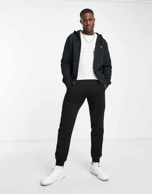 Polo Ralph Lauren - Felpa nera con zip lunga, cappuccio e logo a giocatore, 4 di 4