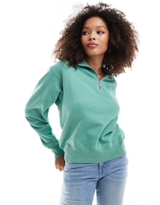 Polo Ralph Lauren - Felpa verde con zip corta e logo