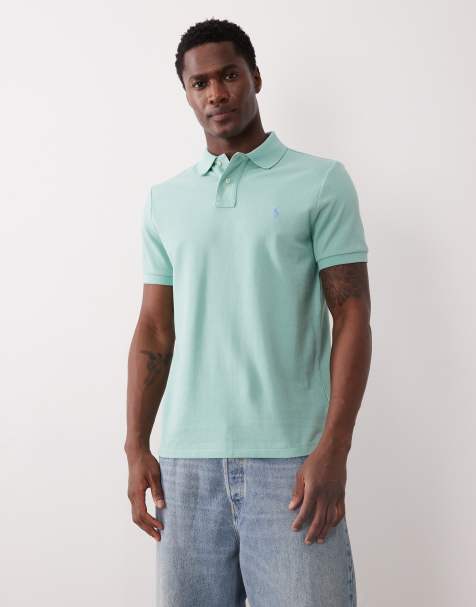 Polo Ralph Lauren - Figursyet turkis poloskjorte i piqué med slim fit-pasform og ikonlogo - view 1