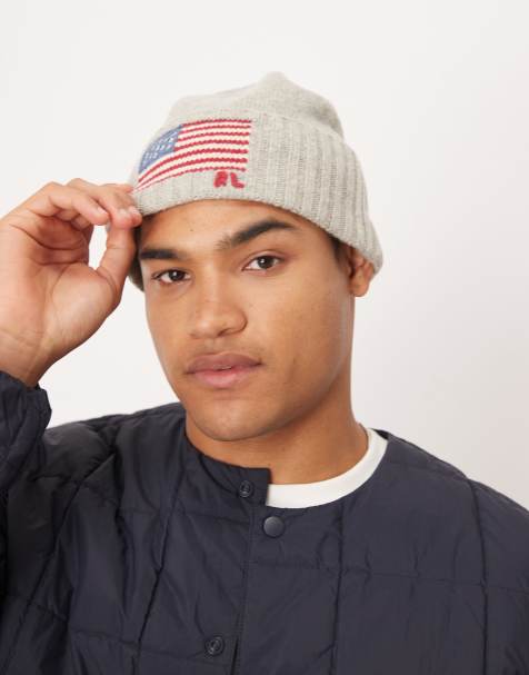 Polo Ralph Lauren flag  beanie in grey - view 1