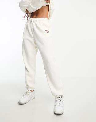 Polo Ralph Lauren flag logo joggers in cream CO-ORD