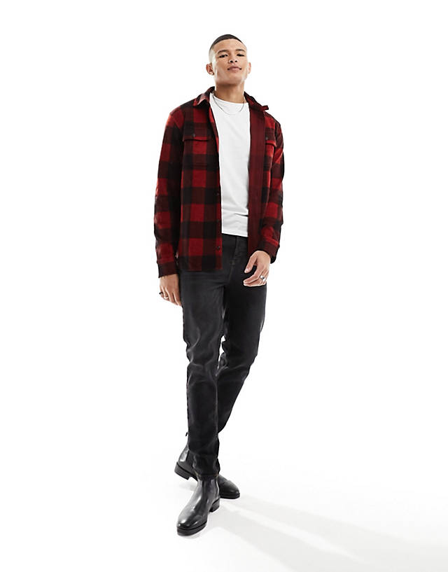 Polo Ralph Lauren - flannel check overshirt in red/black